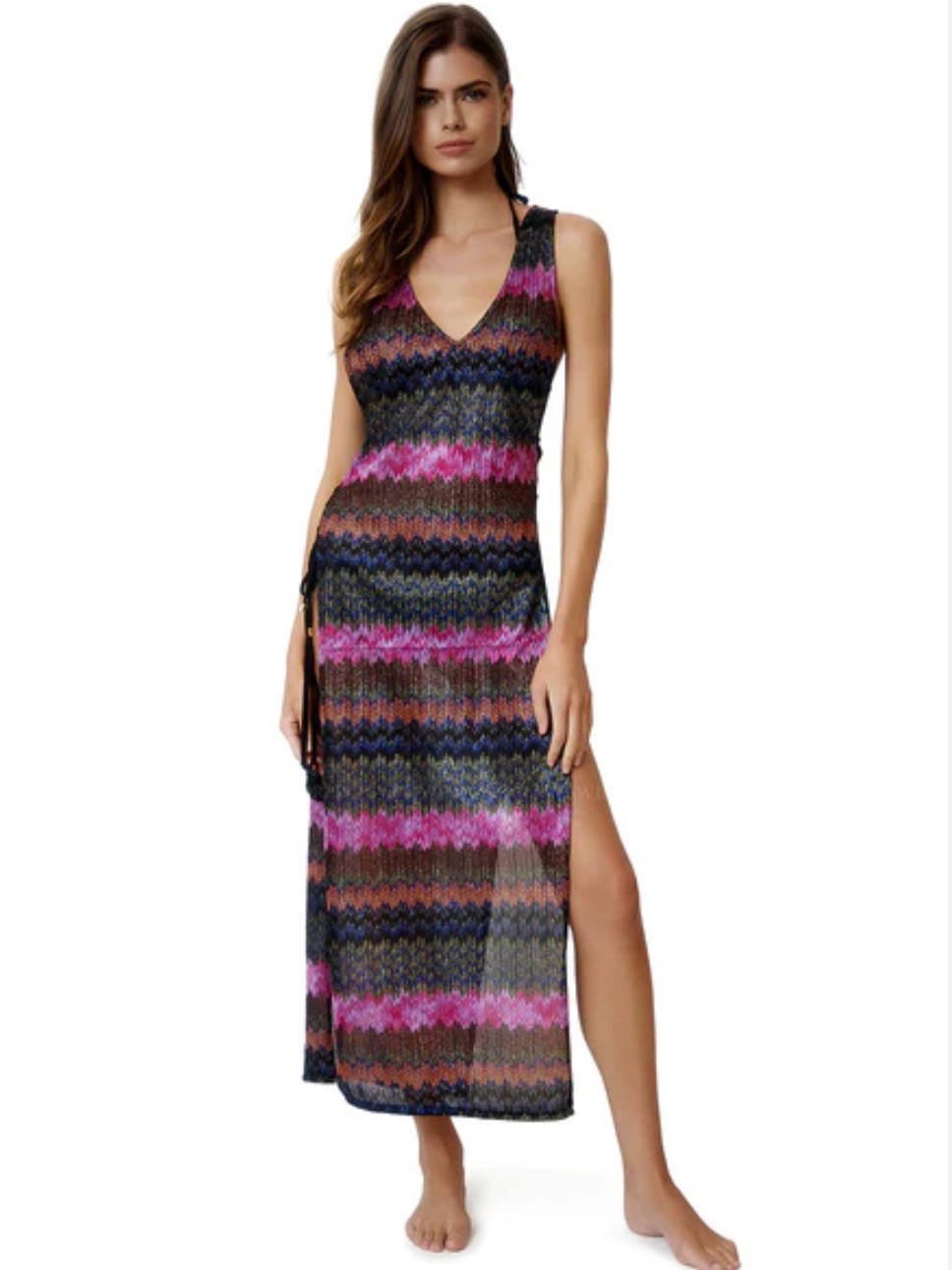 Nwt Pq Swim Joy Lace Cover Up Maxi Slit Dress Xs/S